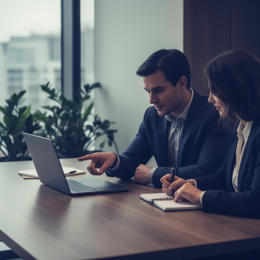 Lunari team collaborating at a desk